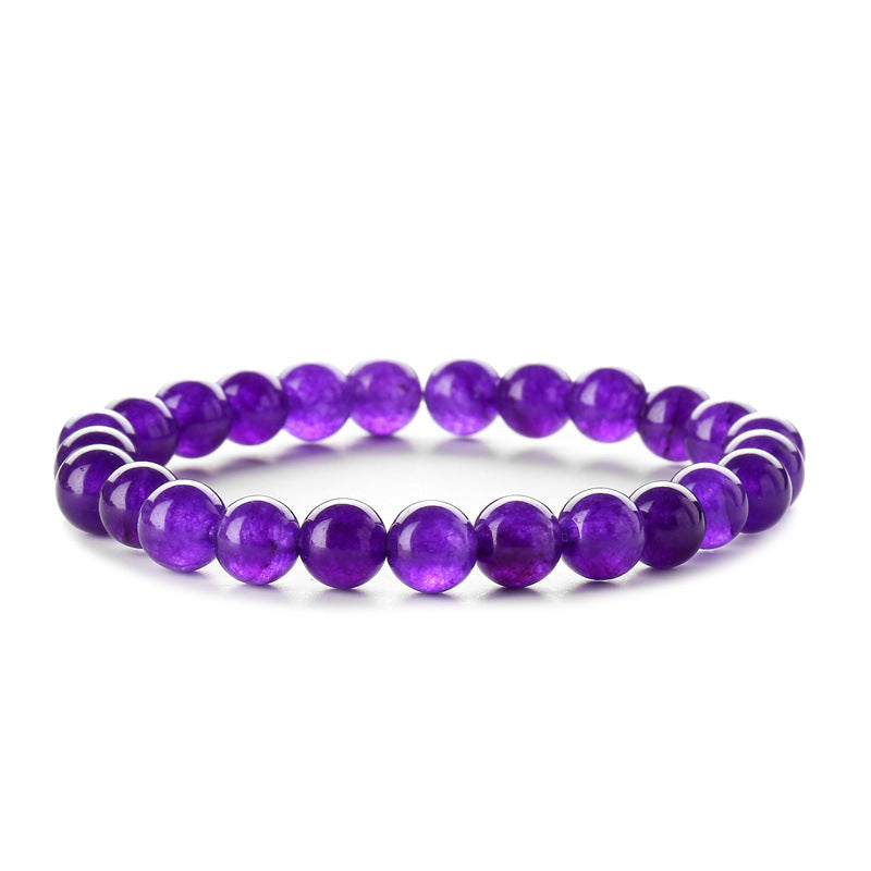 Retro Geometric Amethyst Agate Beaded Bracelet Set