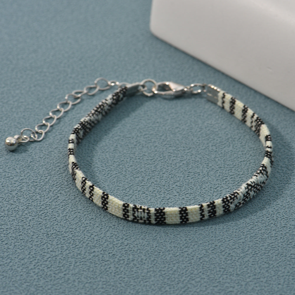 Bohemian Geometric Woven Cloth Bracelet
