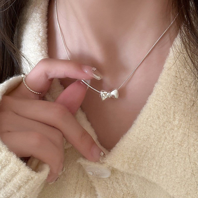 Sweet Butterfly Bow Pendant Women's Choker Necklace