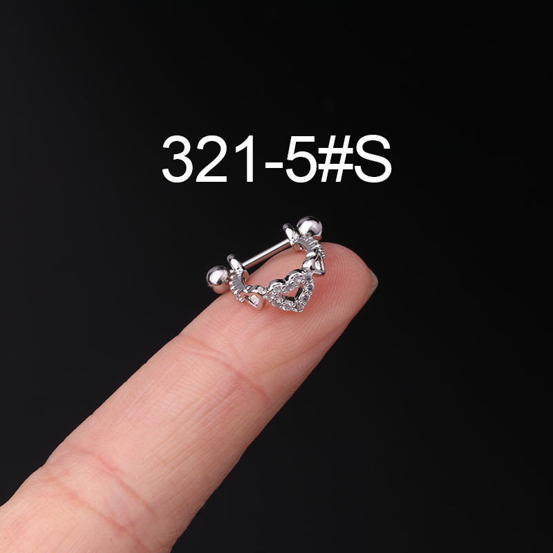 Fashion Geometric Stainless Steel Barbell Stud Earrings