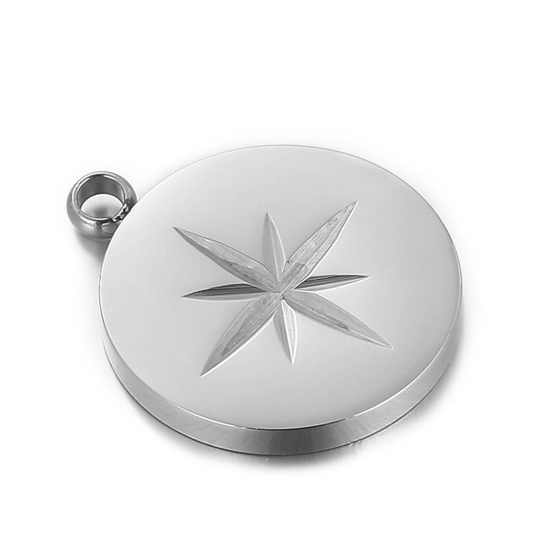 "Stainless Steel Star Pattern Jewelry Pendant - Simple and Fashionable DIY Accessories"