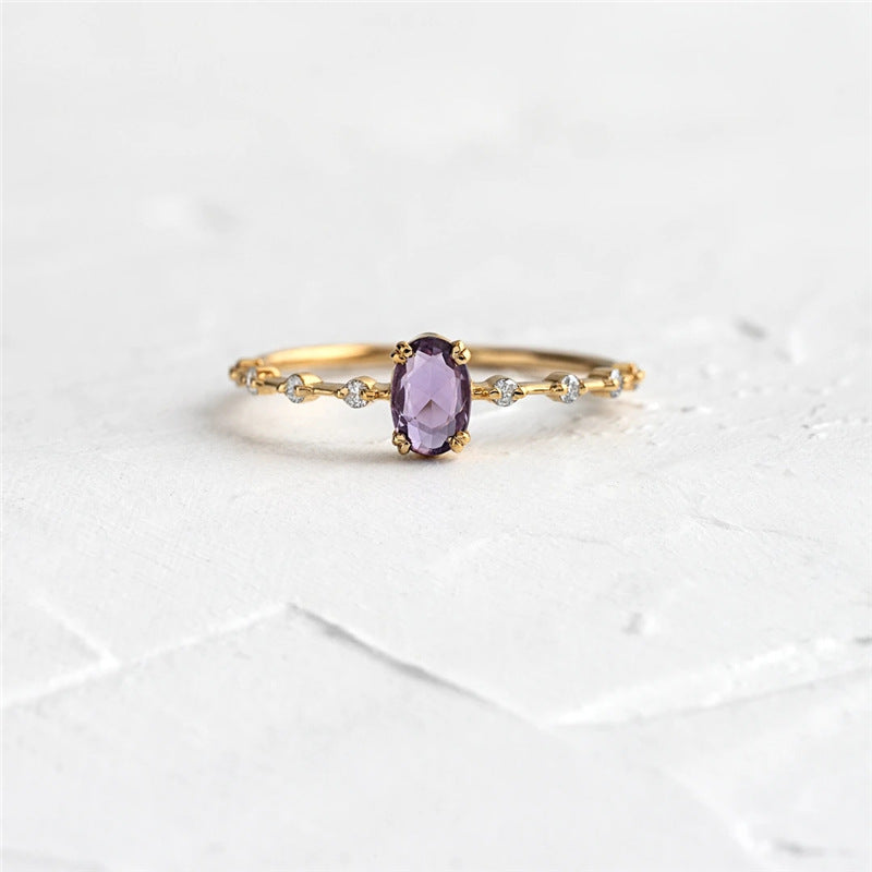 Elegant Geometric Sterling Silver Zircon Wedding Rings for Women