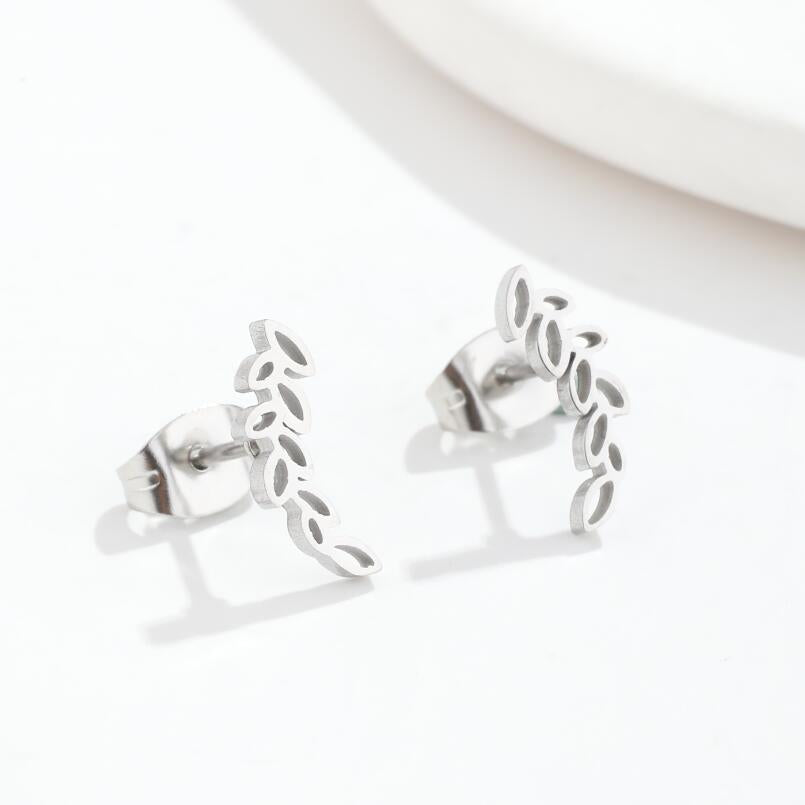 Simple Cactus Star Stainless Steel Hollow Out Stud Earrings