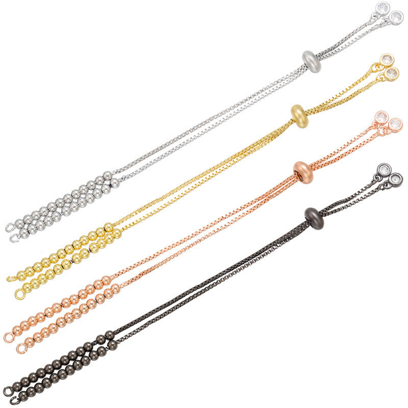 Simple DIY Adjustable Gold-Plated Box Chain Bracelet for Women
