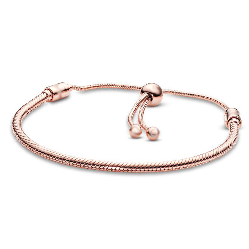 Fashion Unisex Alloy Plated Snake Chain Bracelet - Adjustable European Charm Jewelry