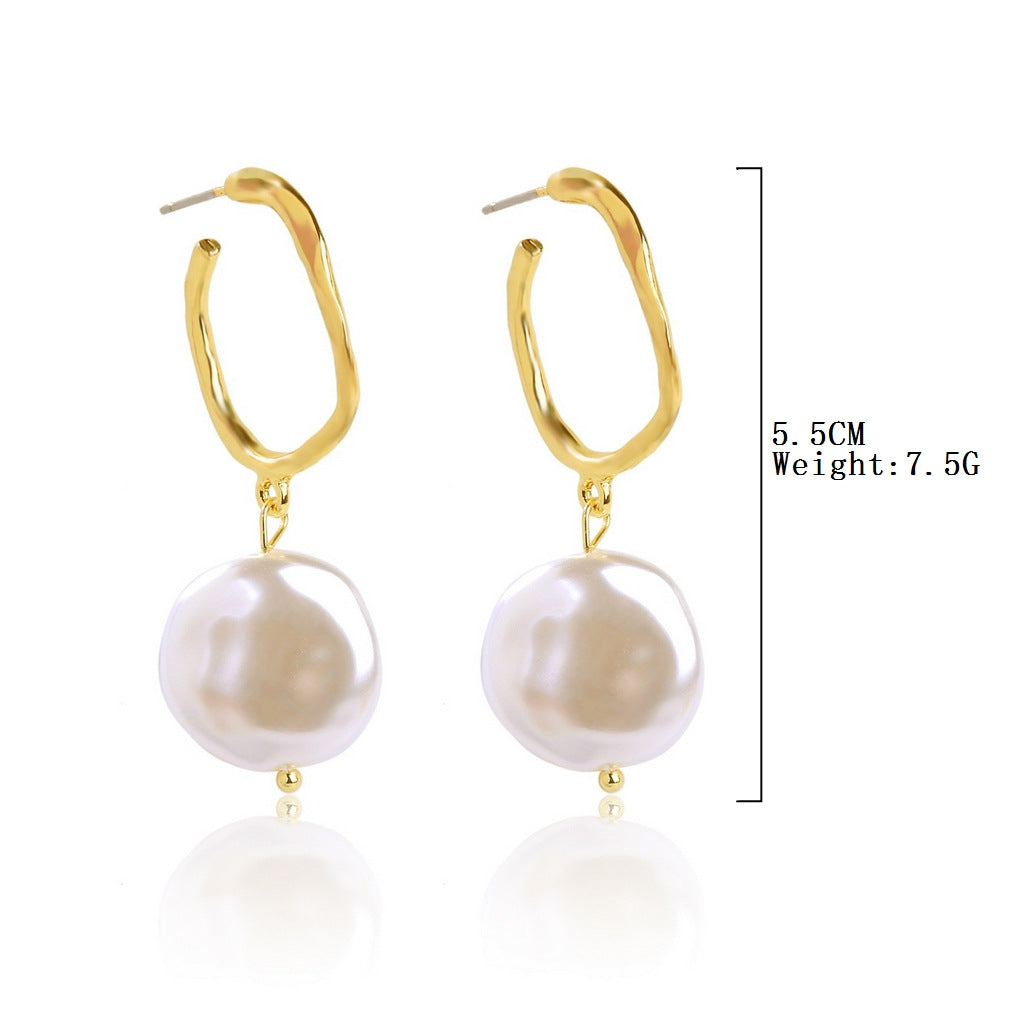 Vintage Pearl Heart Rhinestone Earrings