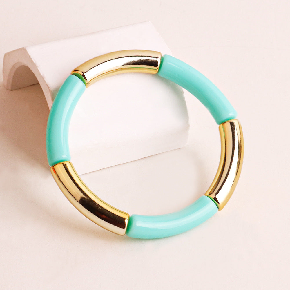 Fashion Acrylic Women's Bangle Bracelet - Multicolor Elastic Design