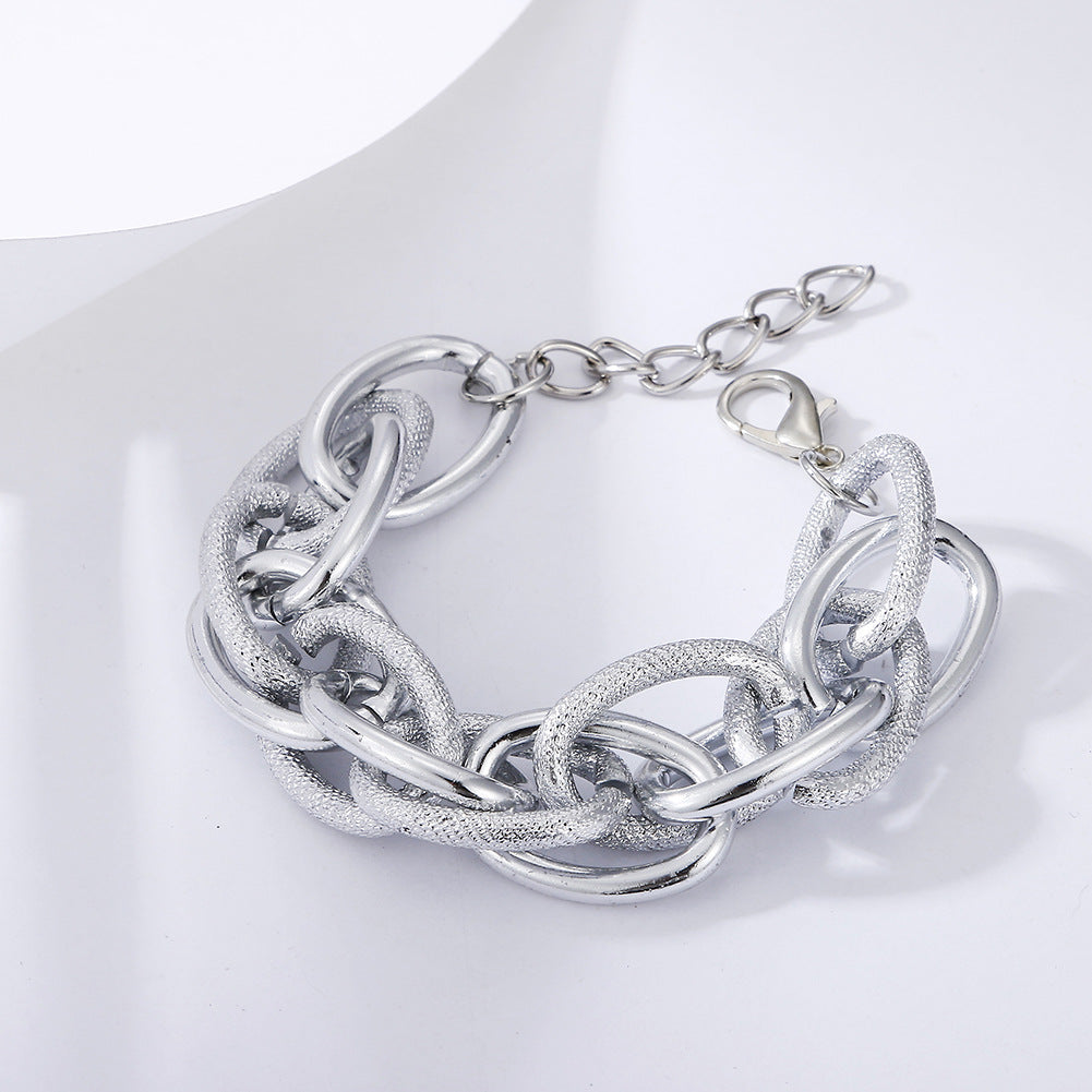 Geometric Multi-layer Metal and Acrylic Leopard Print Bracelet