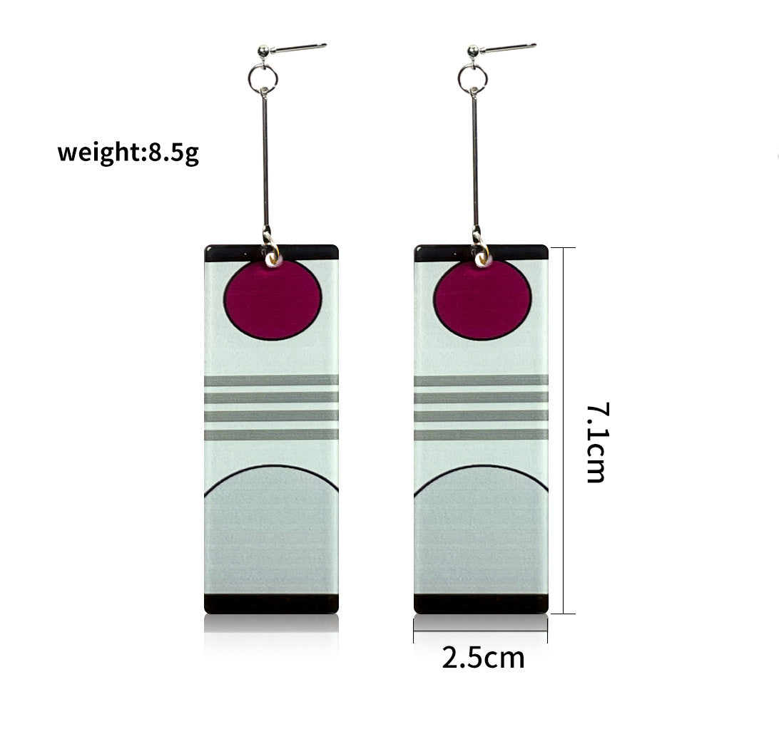 1 Pair Acrylic Rectangle Drop Earrings Inspired by Anime Characters