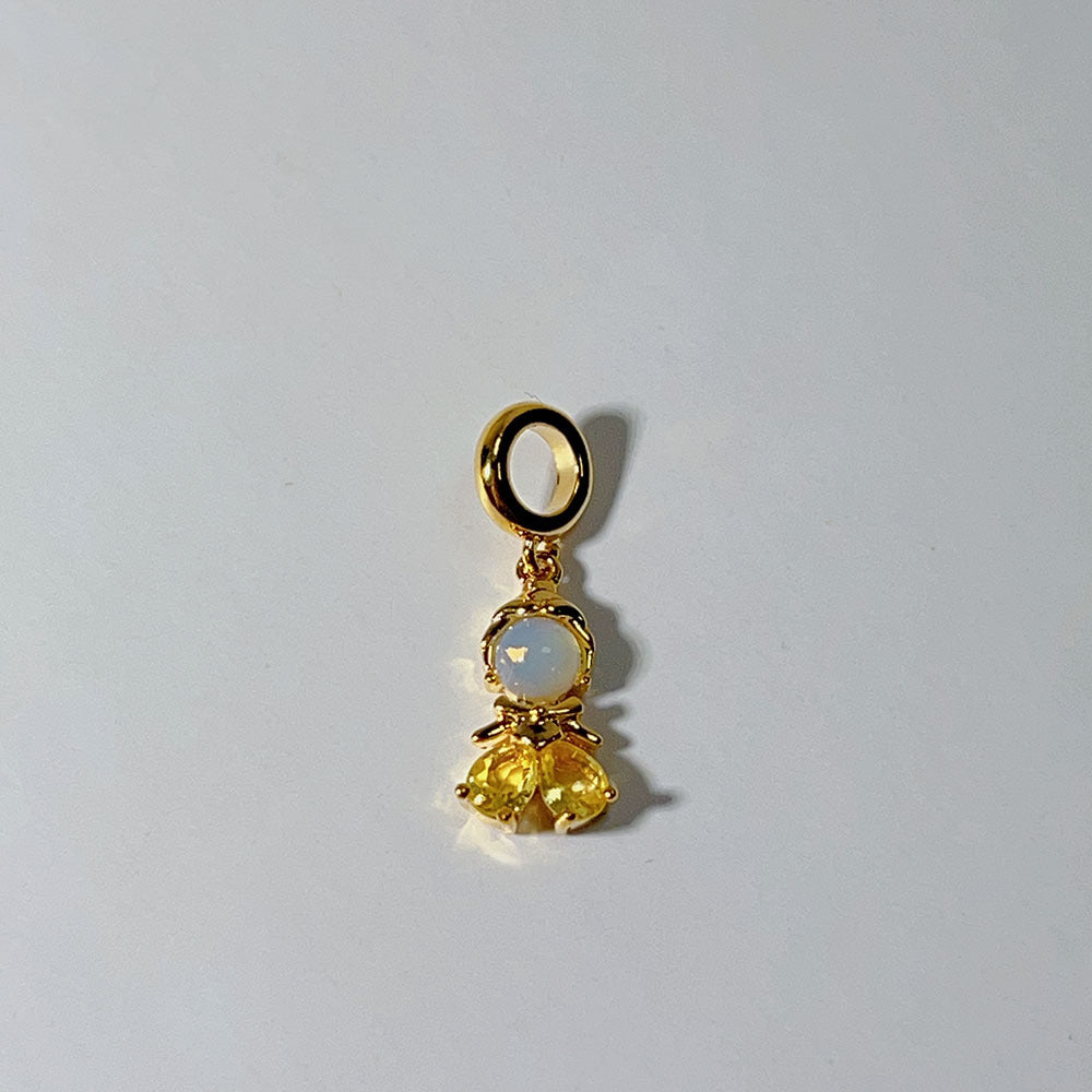 Geometric Zircon Princess Pendant Necklace with 18K Gold Plated Chain