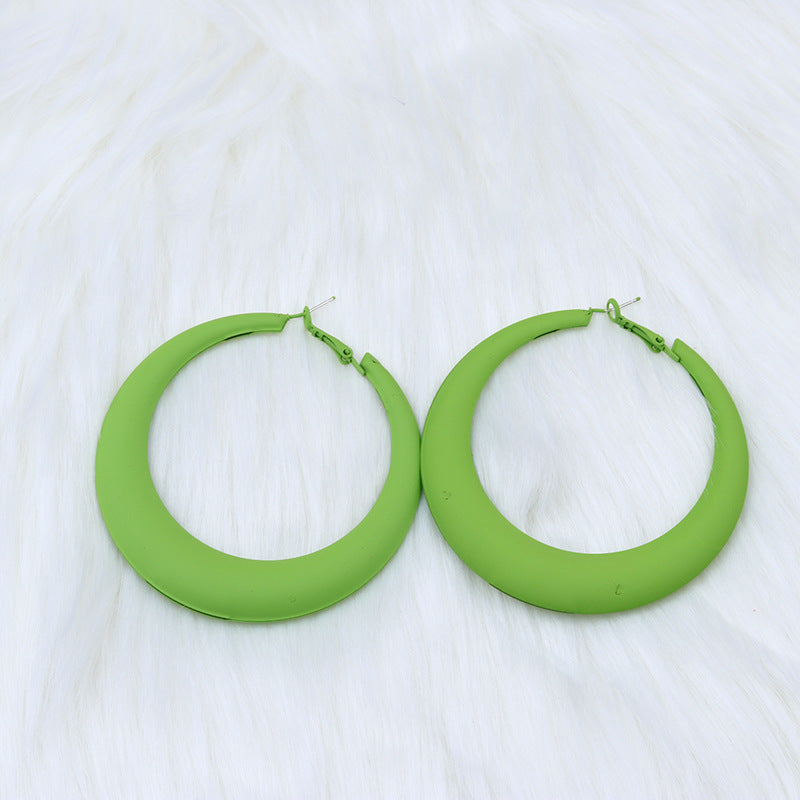Geometric Metal Colorful Hoop Earrings for Women