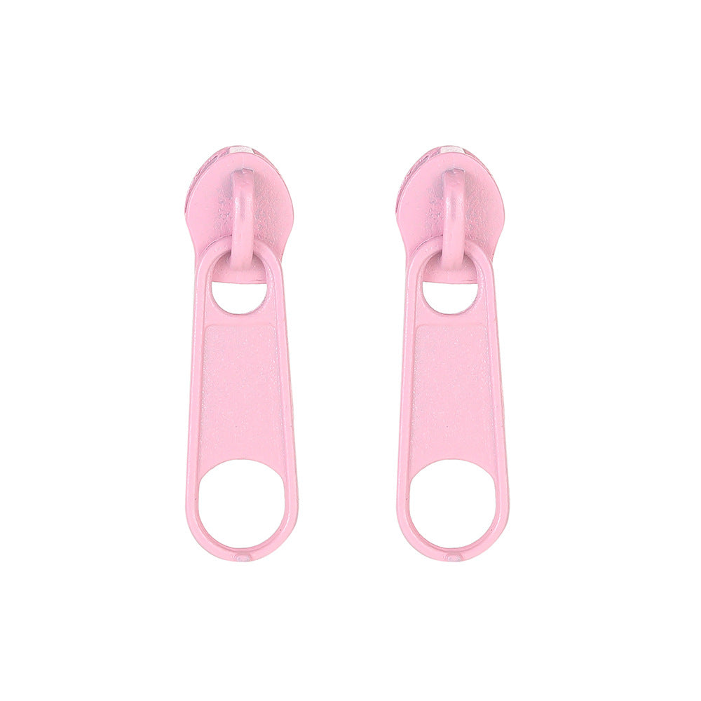 Fashion Candy Color Zipper Buckle Earrings - Trendy Creative Street Style Jewelry