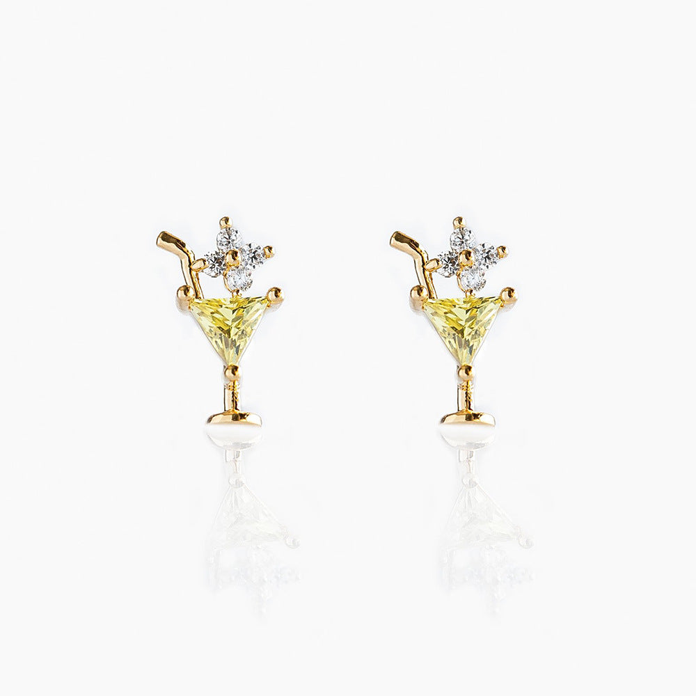 Ethnic Geometric Gemstone Lollipop Ice Cream 18k Gold Plated Earrings