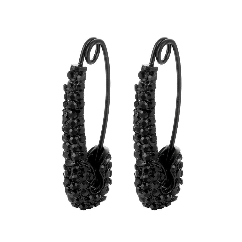 Wholesale Fashion Diamond Brooch Copper Buckle Heart Earrings