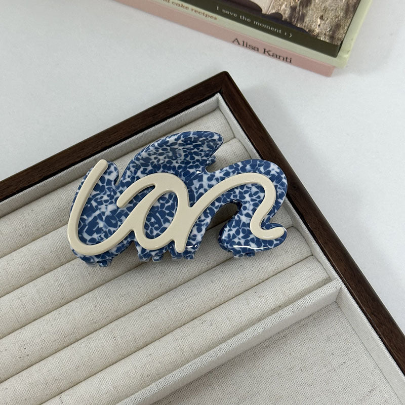 Women's Contrasting Acetate Letter Hair Claw Clip