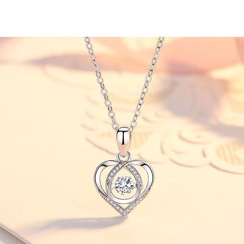 Fashion Heart Shape Zircon Pendant Necklace for Women - Elegant Gift for Her