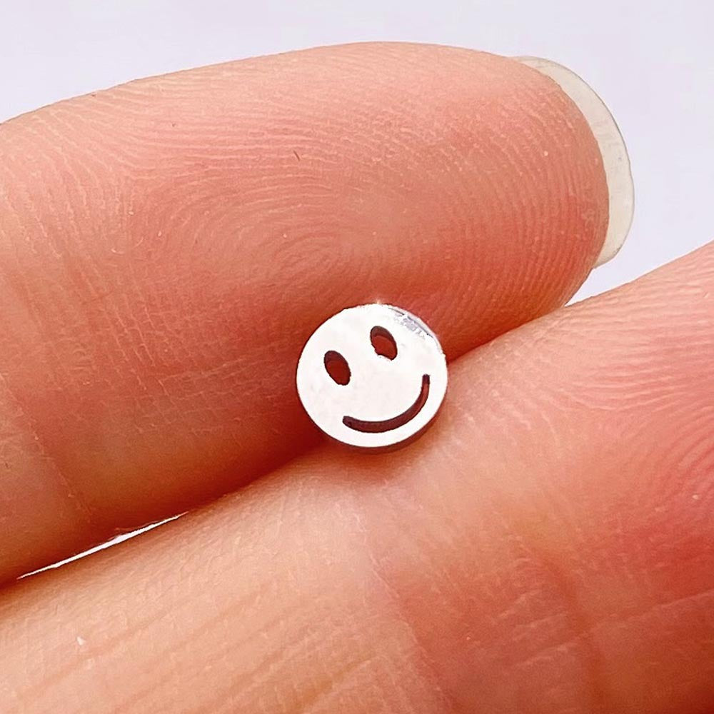 Simple Moon and Snowflake Stainless Steel Stud Earrings