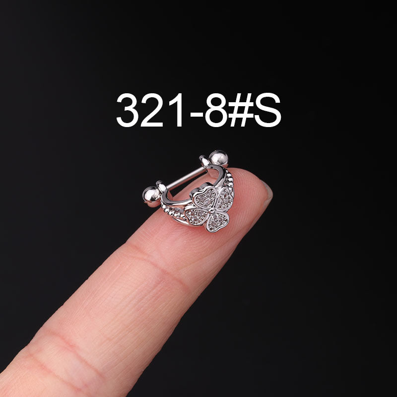 Fashion Geometric Stainless Steel Barbell Stud Earrings