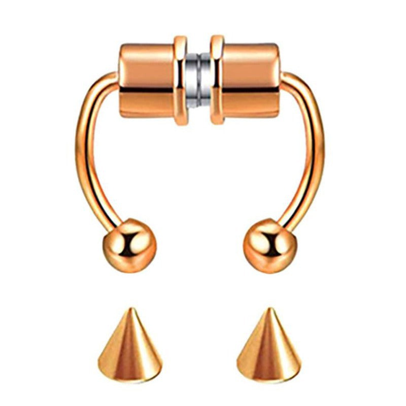 Pastoral Geometric Magnetic Stainless Steel Clip-On Nose Ring