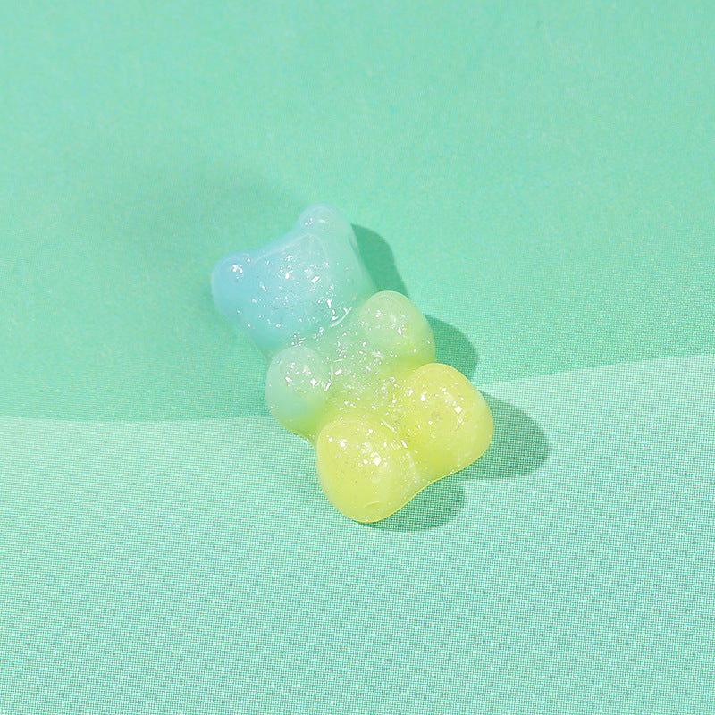 Fashion Contrast Color Gummy Bear Resin Accessories and Stud Earrings