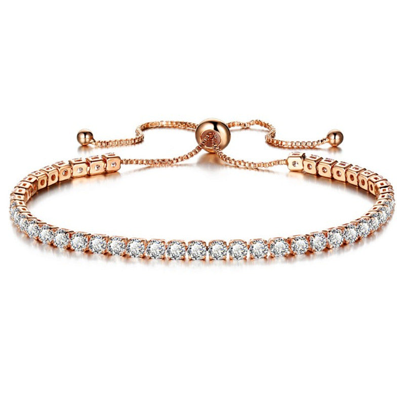 Fashion Geometric Zircon Tennis Adjustable Bracelet