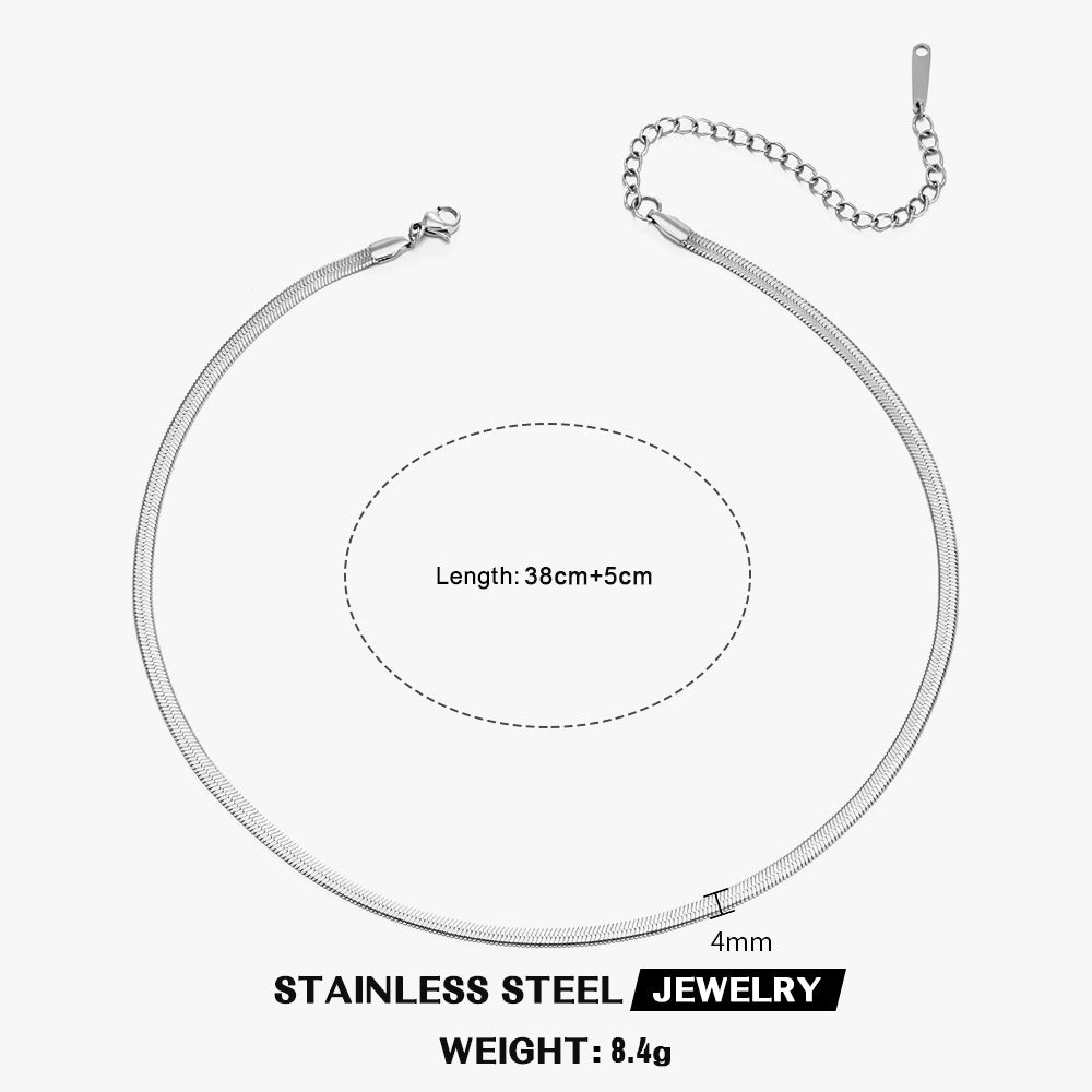 Geometric 18K Gold Plated Stainless Steel Snake Chain Necklace