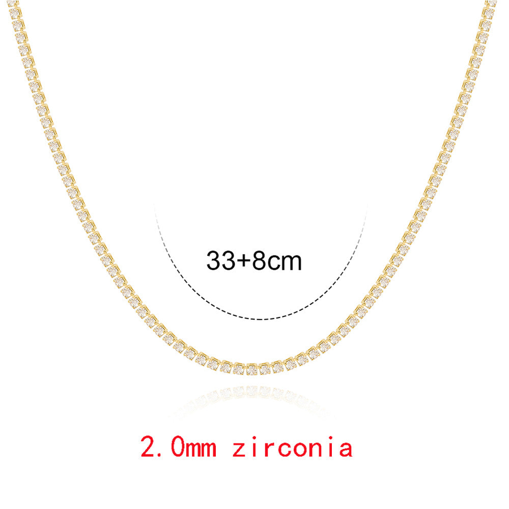 Fashion Multicolor Zircon Geometric Copper Necklace
