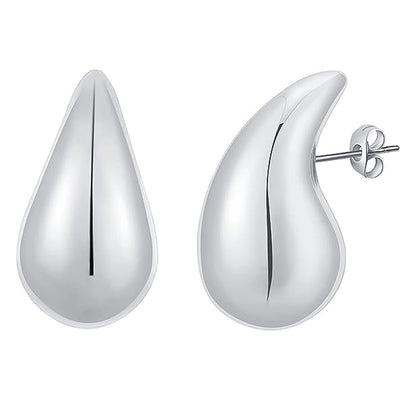 1 Pair Minimalist Water Drop 18K Gold Plated Stainless Steel Earrings