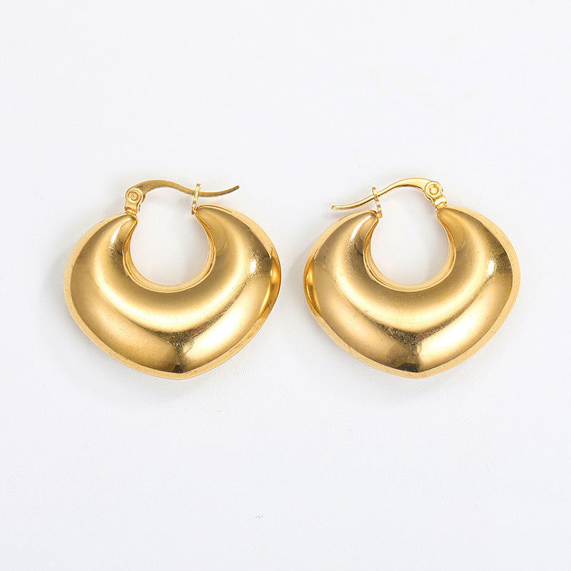 1 Pair Minimalist Geometric Gold Plated Stainless Steel Drop Earrings
