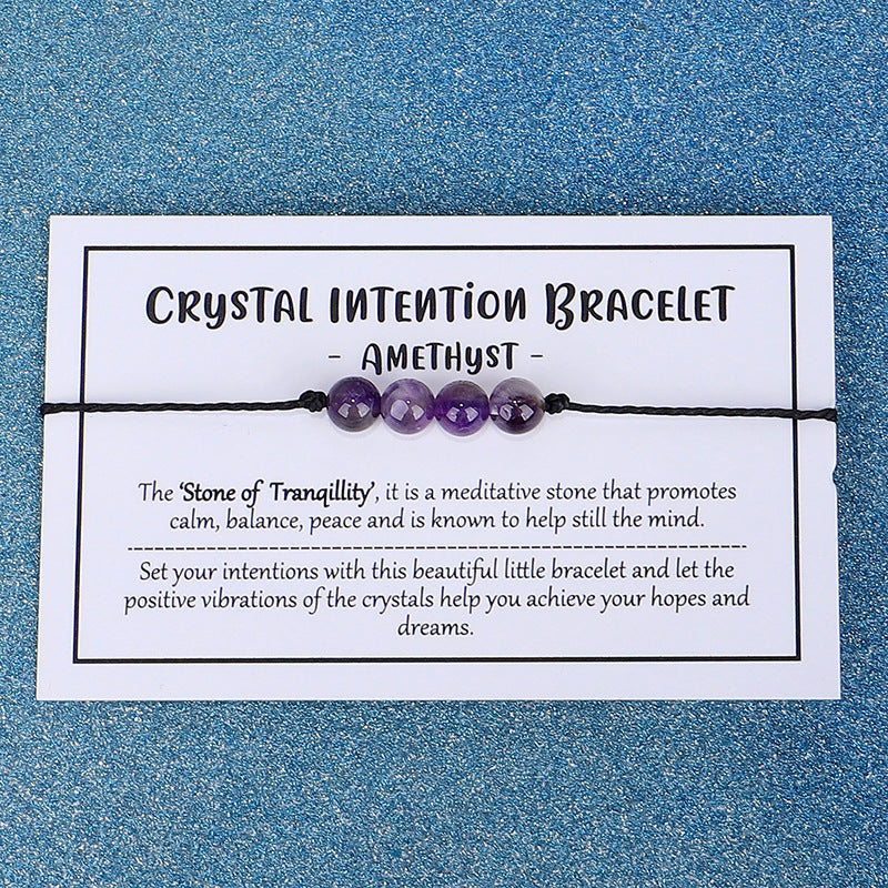 Simple Style Round Beaded Unisex Bracelet with Sunstone Crystal Energy