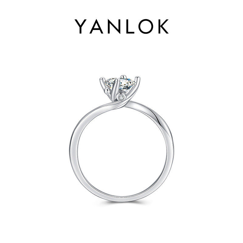 Fashion Sterling Silver Four-Prong Gemstone Ring