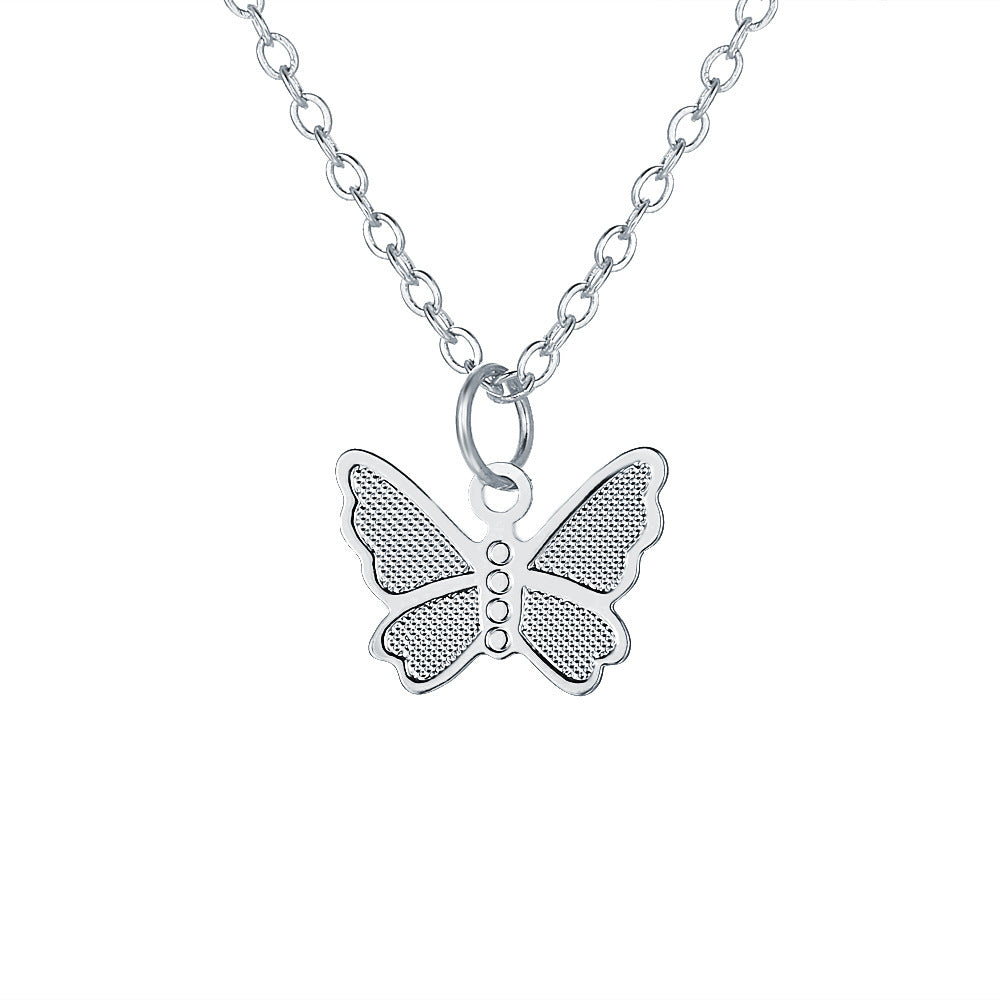 Artificial Pearl Butterfly Pendant Layered Necklace