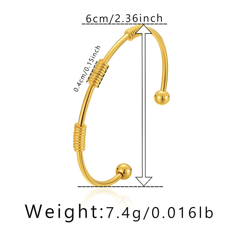 Minimalist Gold Plated Heart Design Bangle with Zirconia