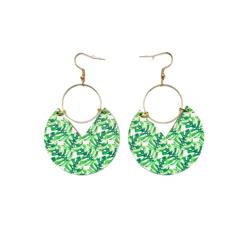 Bohemian Colorful Round Alloy Drop Earrings for Women