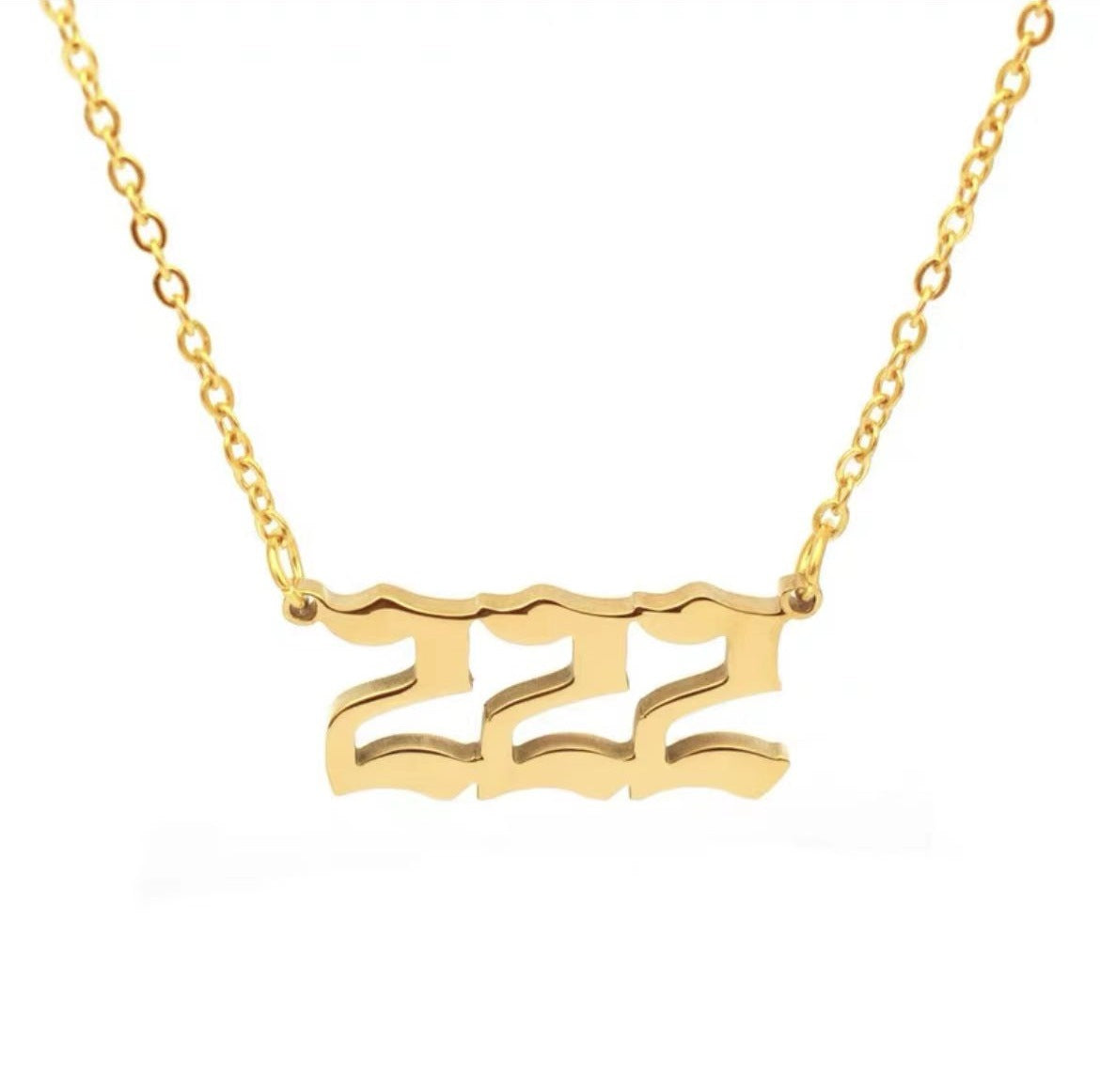 Simple Retro Stainless Steel Number Pendant Necklace for Women and Couples