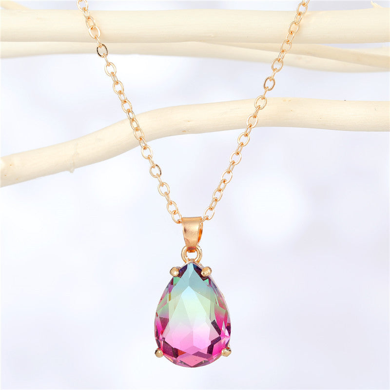 Irregular Geometric Water Drop Resin Pendant Necklace