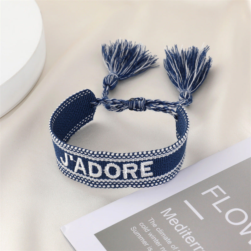 Ethnic Trend Handwoven Embroidery Tassel Bracelet