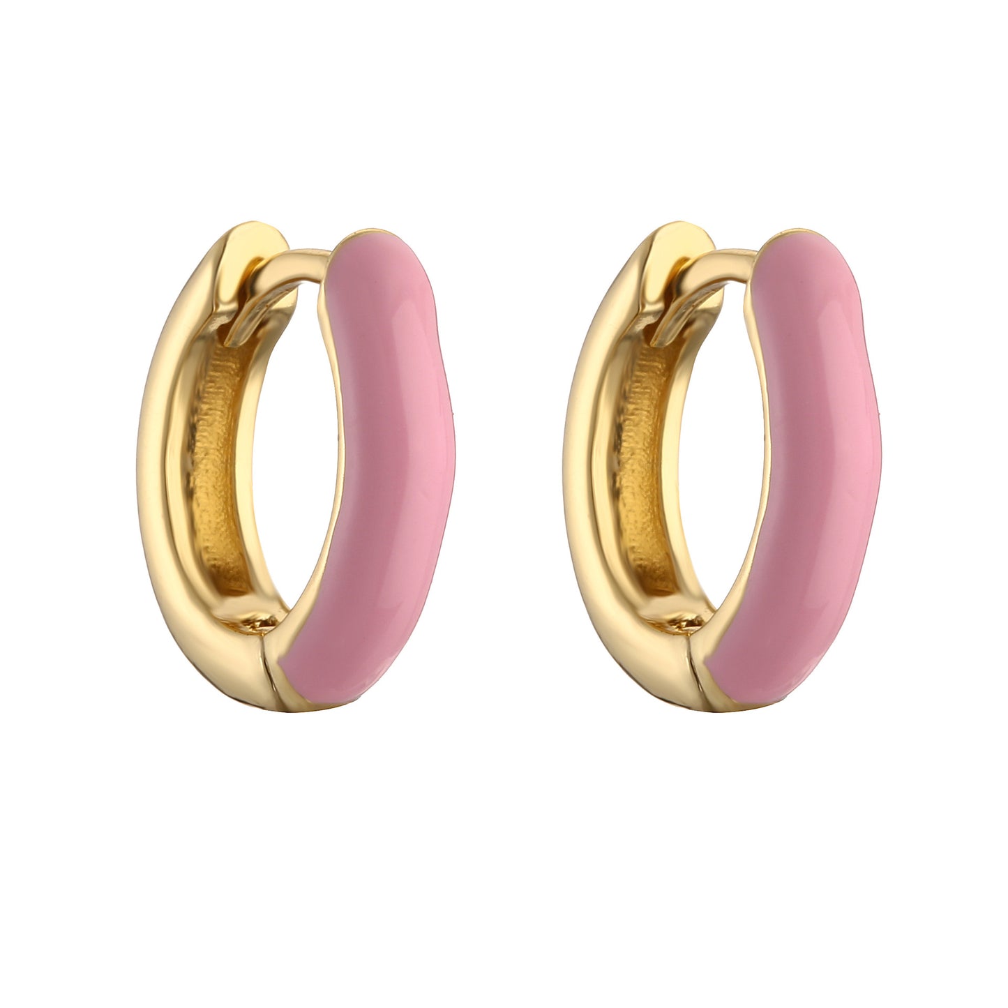 Candy Color Enamel Hoop Earrings for Women