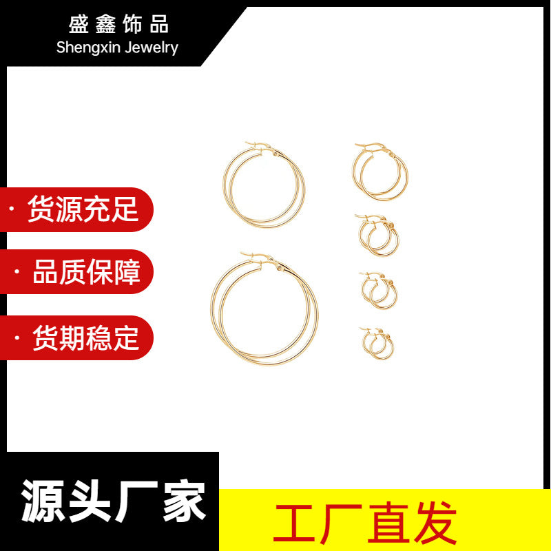Round Stainless Steel Hoop Earrings for Women and Men