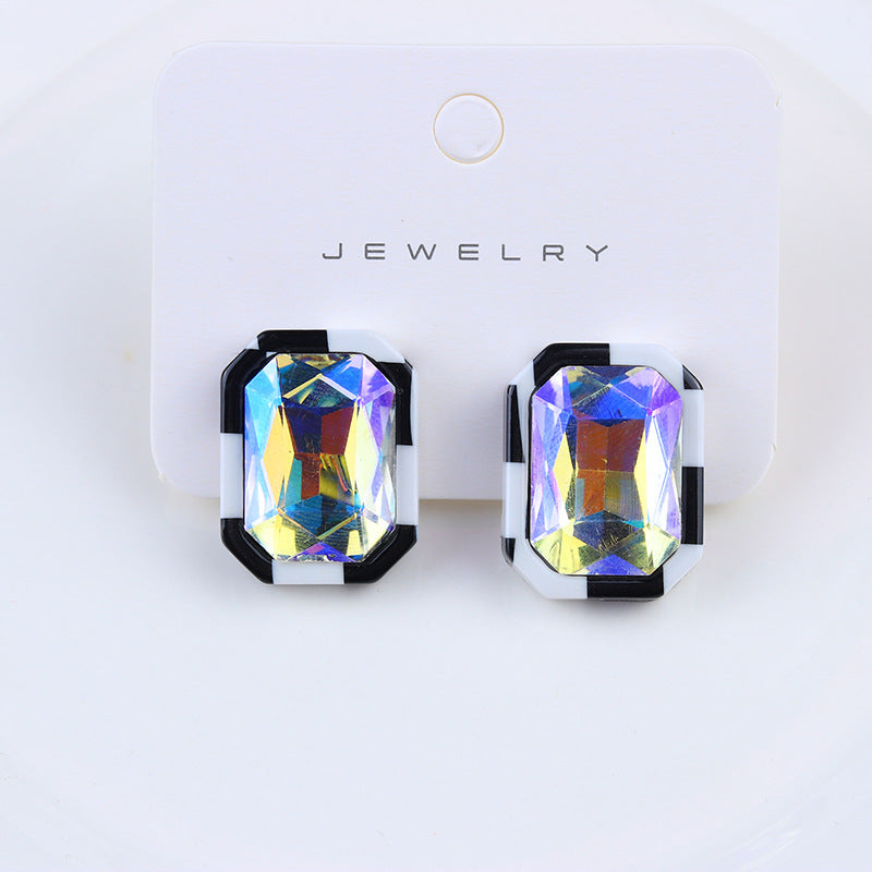 Retro Geometric Acrylic Glass Inlay Women's Earrings