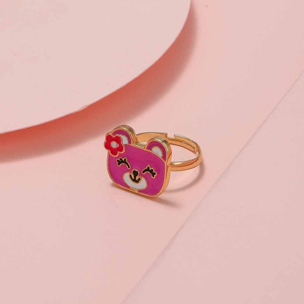 Cute Cartoon Adjustable Kid's Rings - Panda, Unicorn, Dinosaur, Owl, Ice Cream Designs