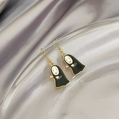 1 Pair Cute Cartoon No-Face Ghost Enamel Alloy Drop Earrings