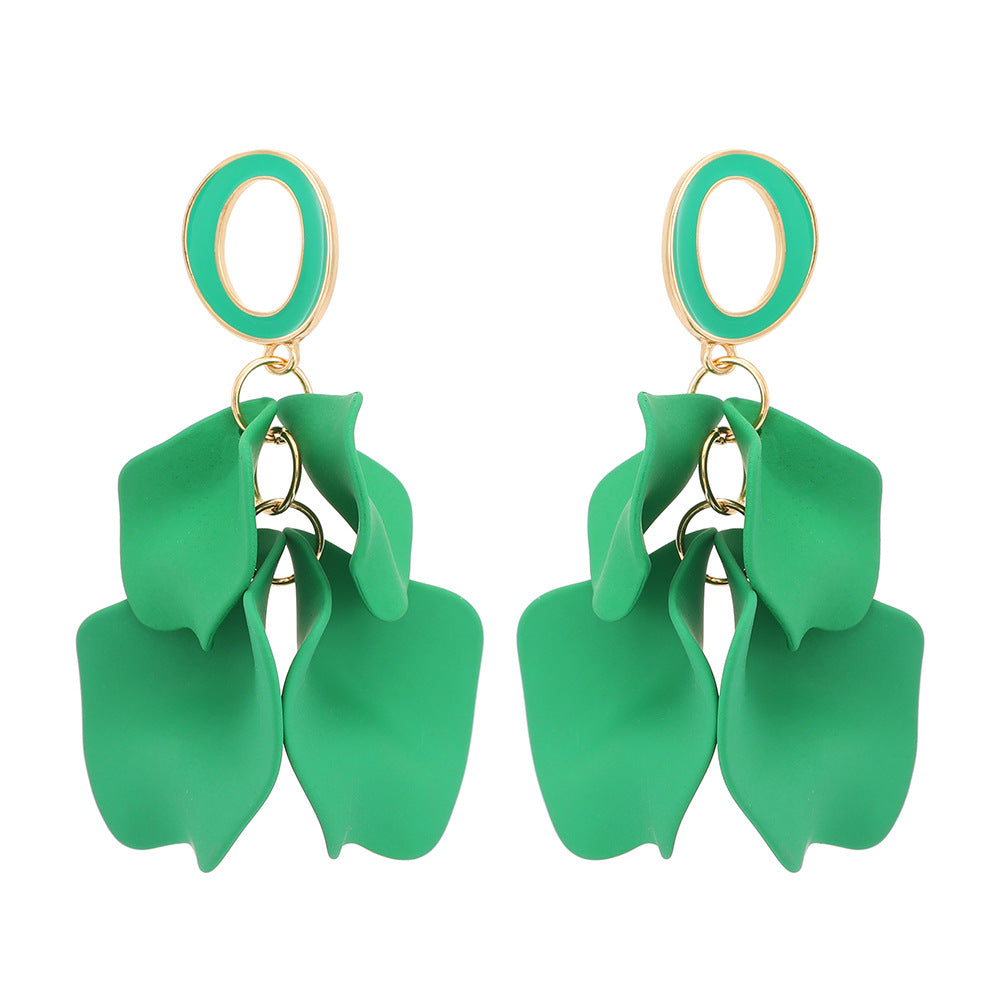 Elegant Petal Zinc Alloy Acrylic Dangle Earrings