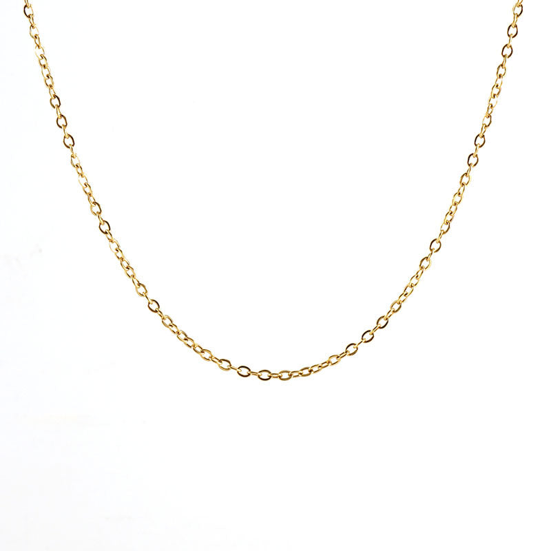 Geometric Stainless Steel 18K Gold Plated Letter Pendant Necklace