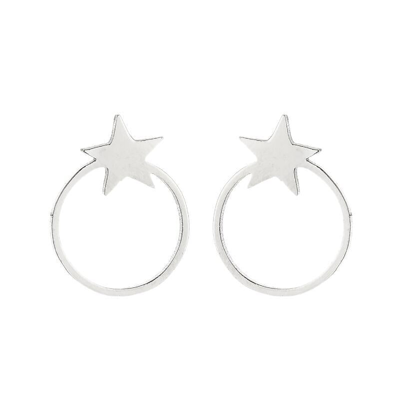 Women's Geometric Stainless Steel Star Stud Earrings