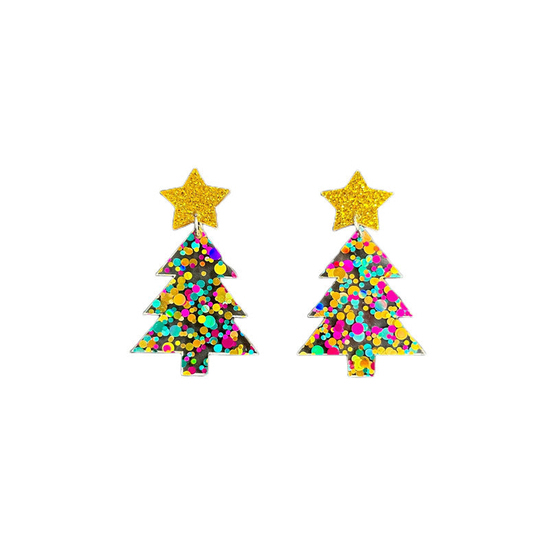 1 Pair Cute Dinosaur & Christmas Themed Acrylic Drop Earrings