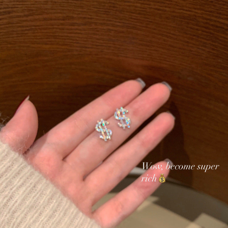 Elegant Bow Knot Shell & Rhinestone Flower Butterfly Women's Earrings - 1 Pair