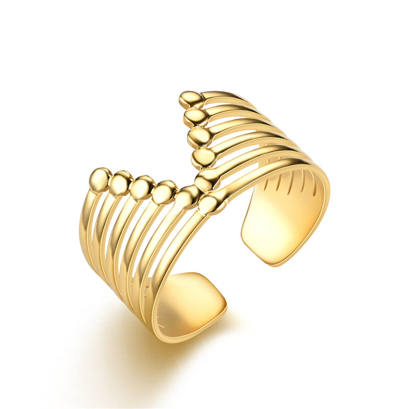 Fashion Vintage Heart Snake Titanium Steel Open Ring for Couples