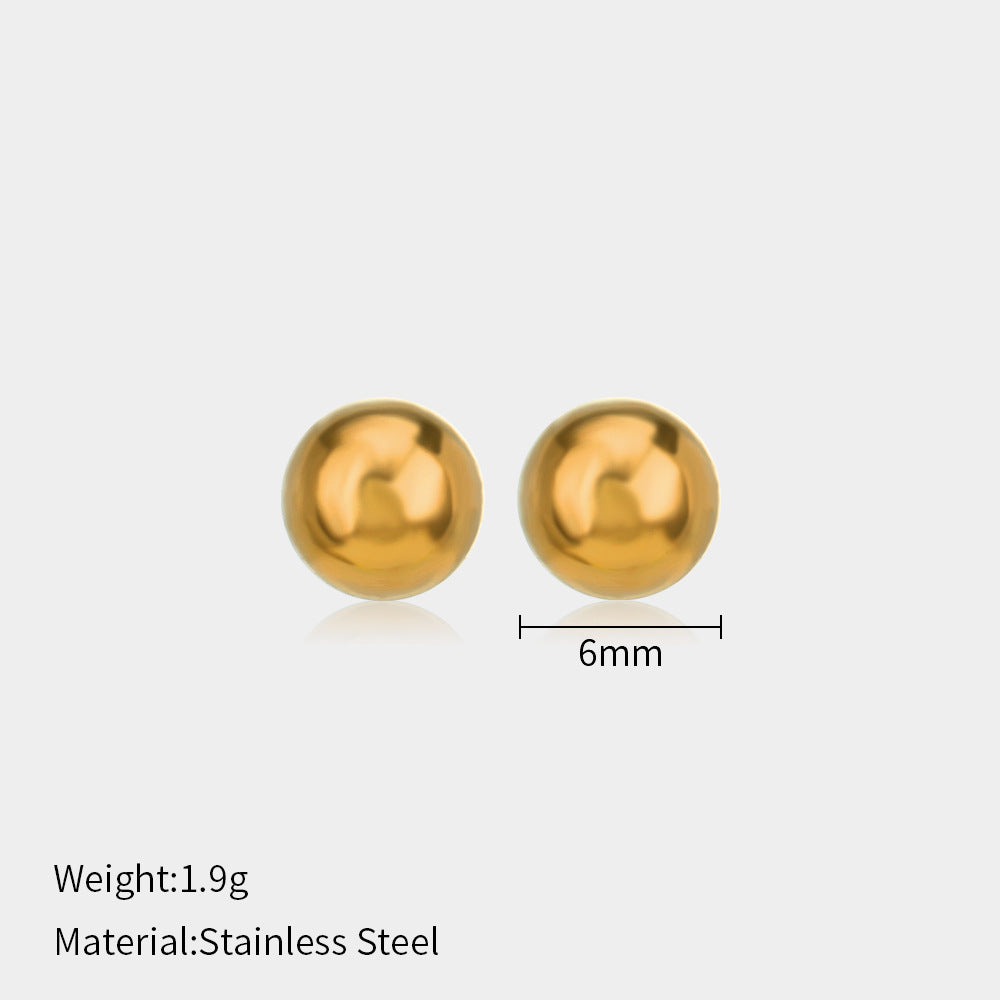 Minimalist Stainless Steel Ball Stud Earrings for Women - 1mm/4mm Round Bead Design