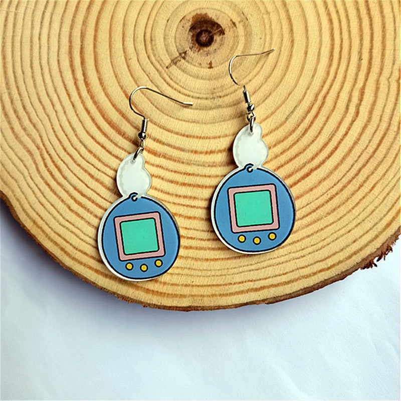 Retro Arcade Acrylic Drop Earrings for Women